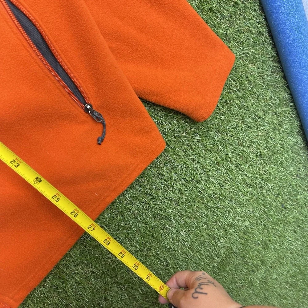 The North Face Glacier Pro Fleece Jacket Mens Large Orange Full Zip Hiking
